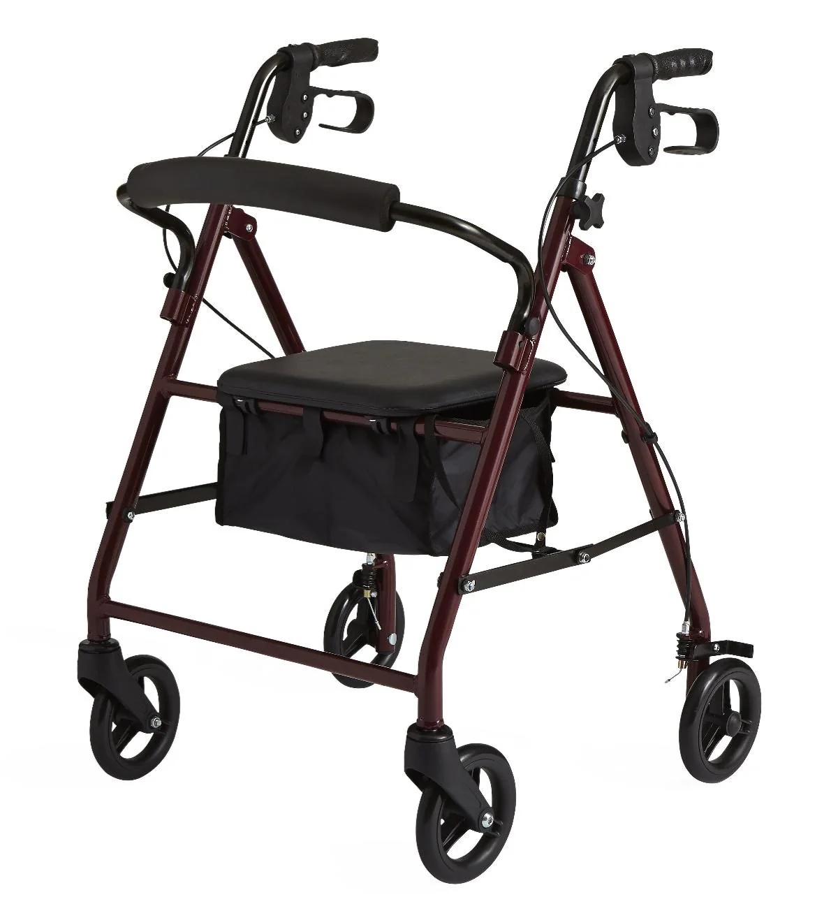 Rollator - Burgundy - 6 In.Whls