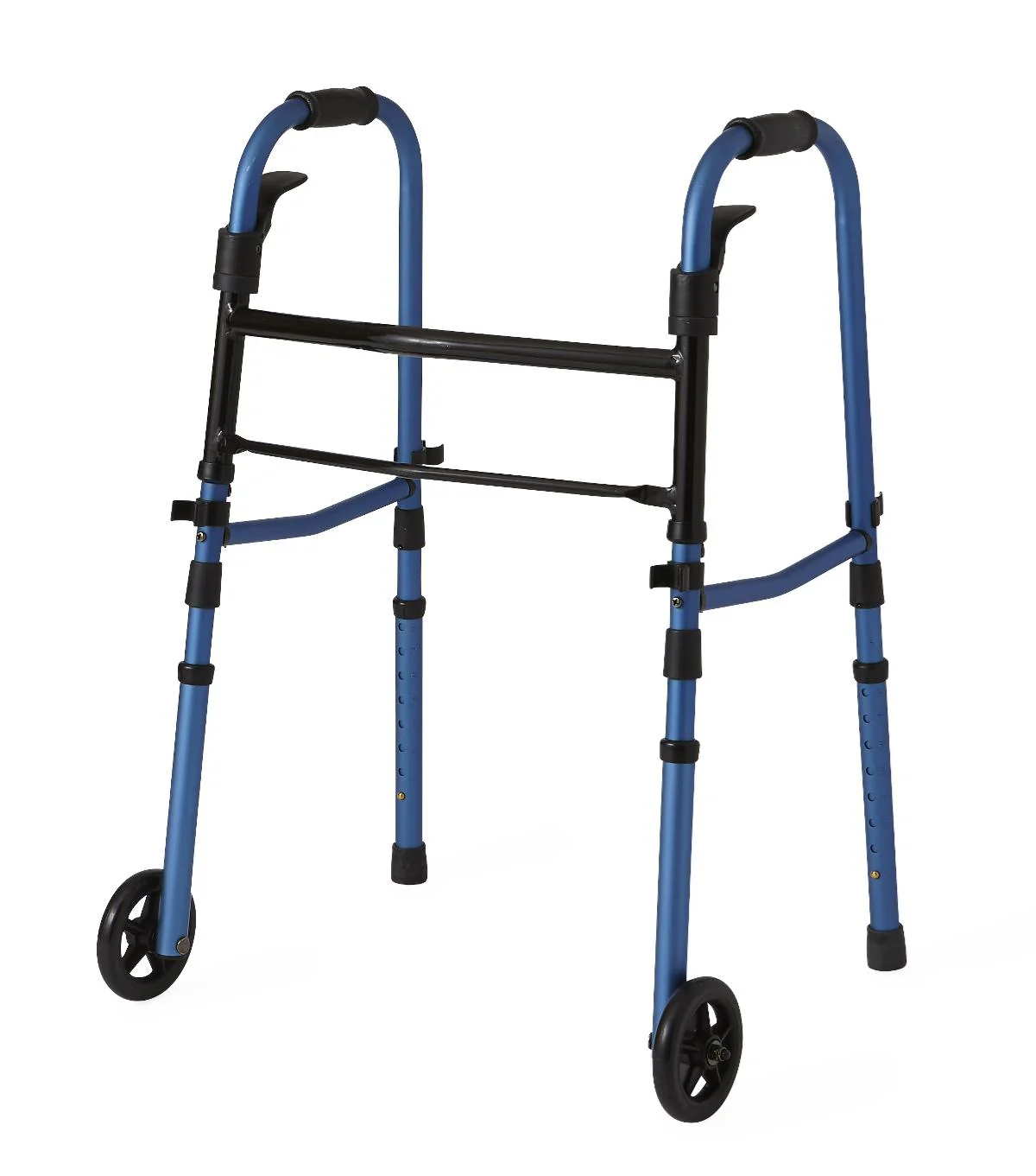 Folding Paddle Walkers with 5" Wheels,Blue,Adult - Image 2