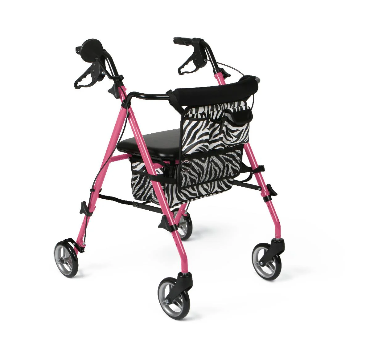 Rollator - Pink Zebra - 6 In.Whls