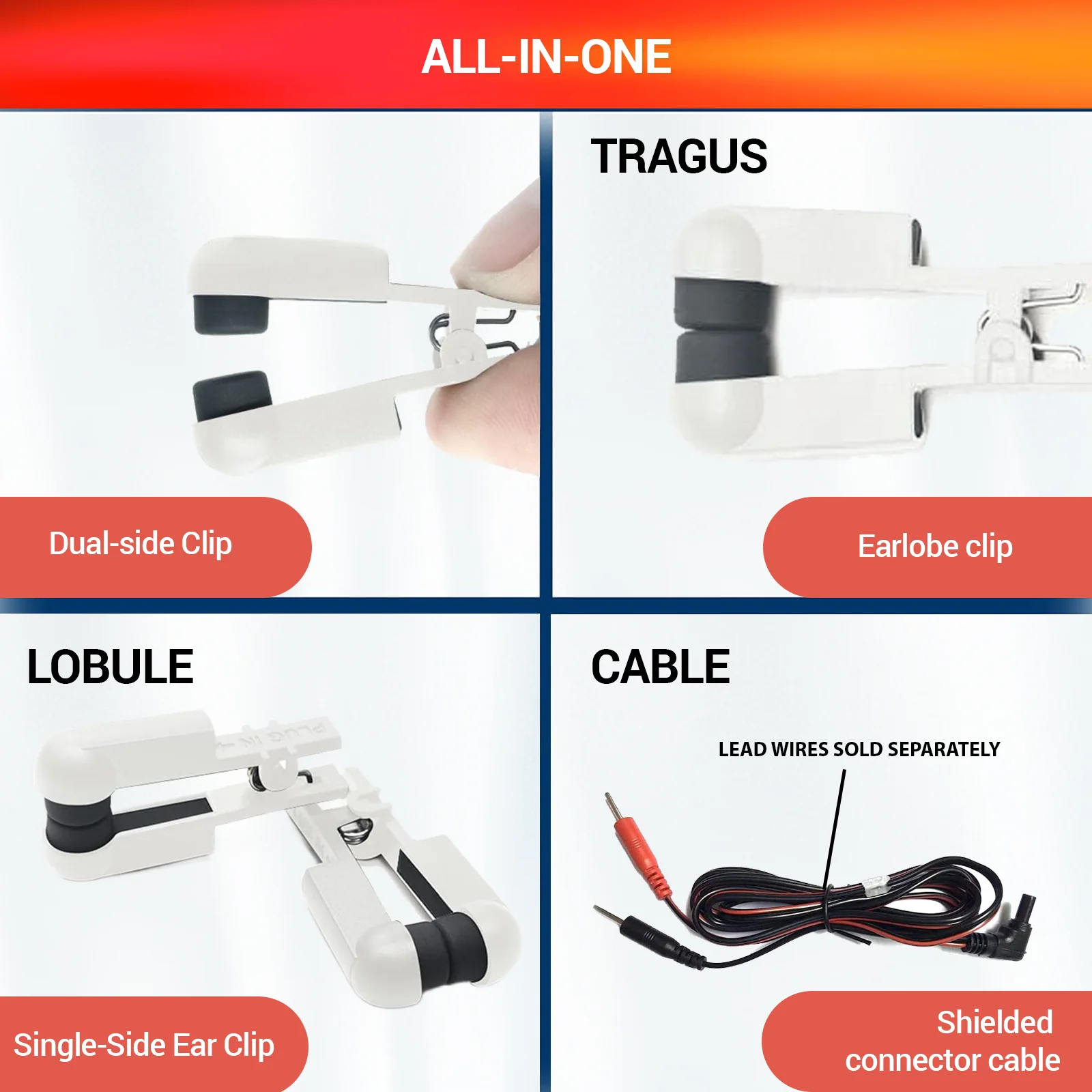 TENS Unit Vagus Nerve Dual-Soft Carbon Ear Clips - Image 3